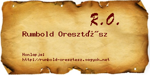 Rumbold Oresztész névjegykártya